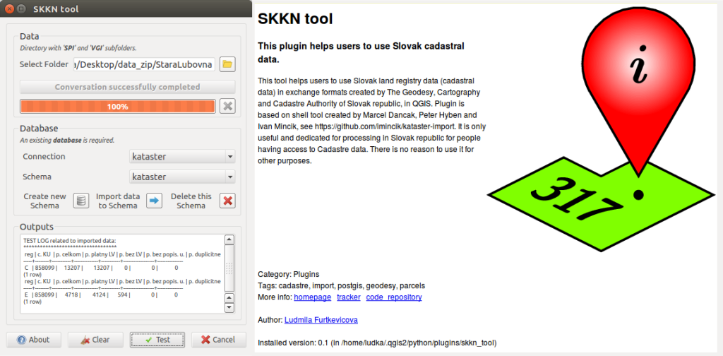 Zásuvný modul SKKN tool pre prácu s dátami katastra Slovenskej republiky v QGIS.