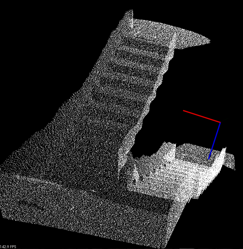 3D sken schodišťa - pôvodné dáta len ako oblak bodov