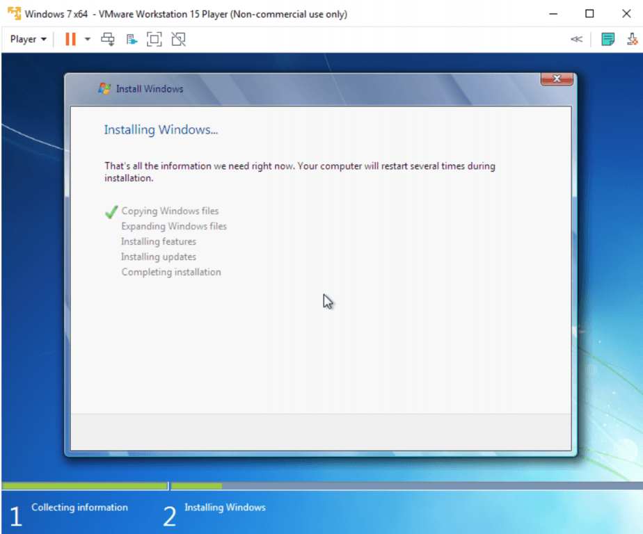 Windows 7 64-bit na VMware Player 36