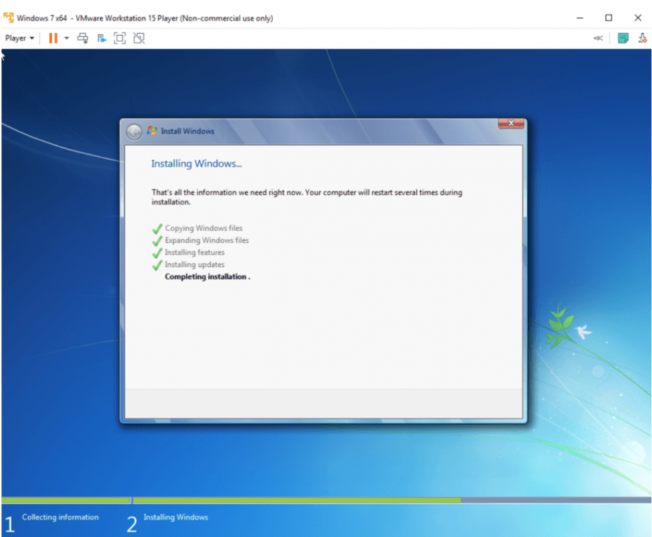 Windows 7 64-bit na VMware Player 38