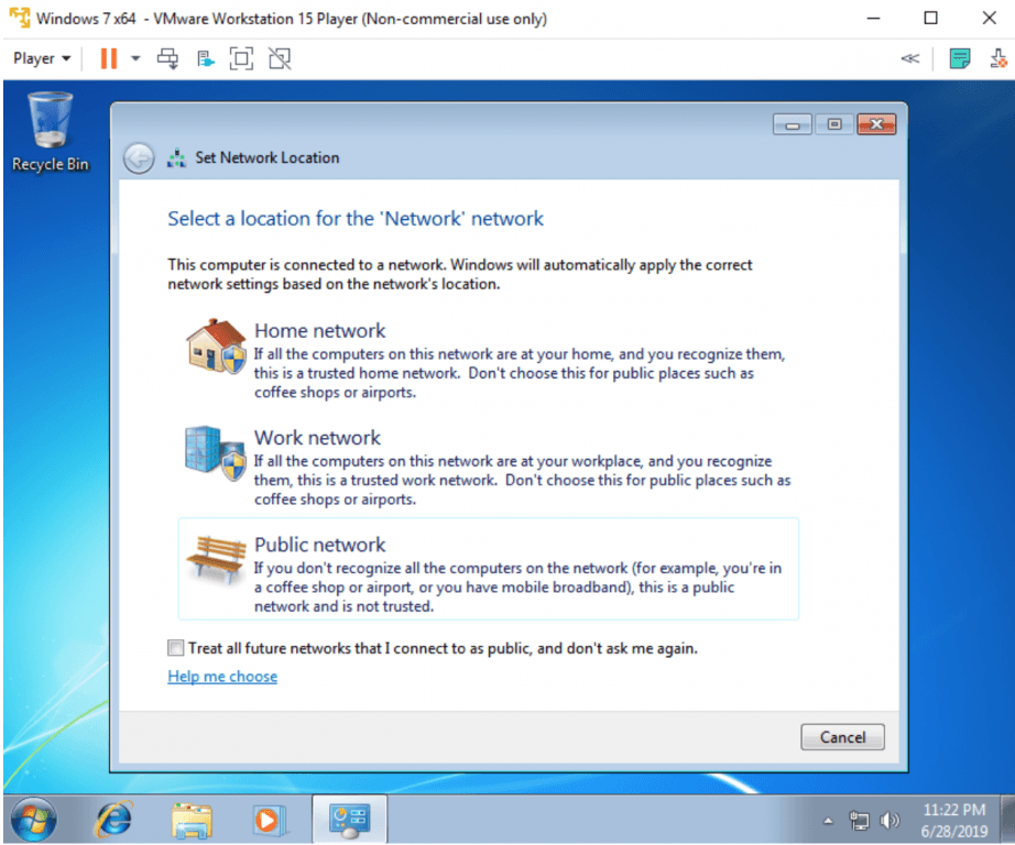 Windows 7 64-bit na VMware Player 42
