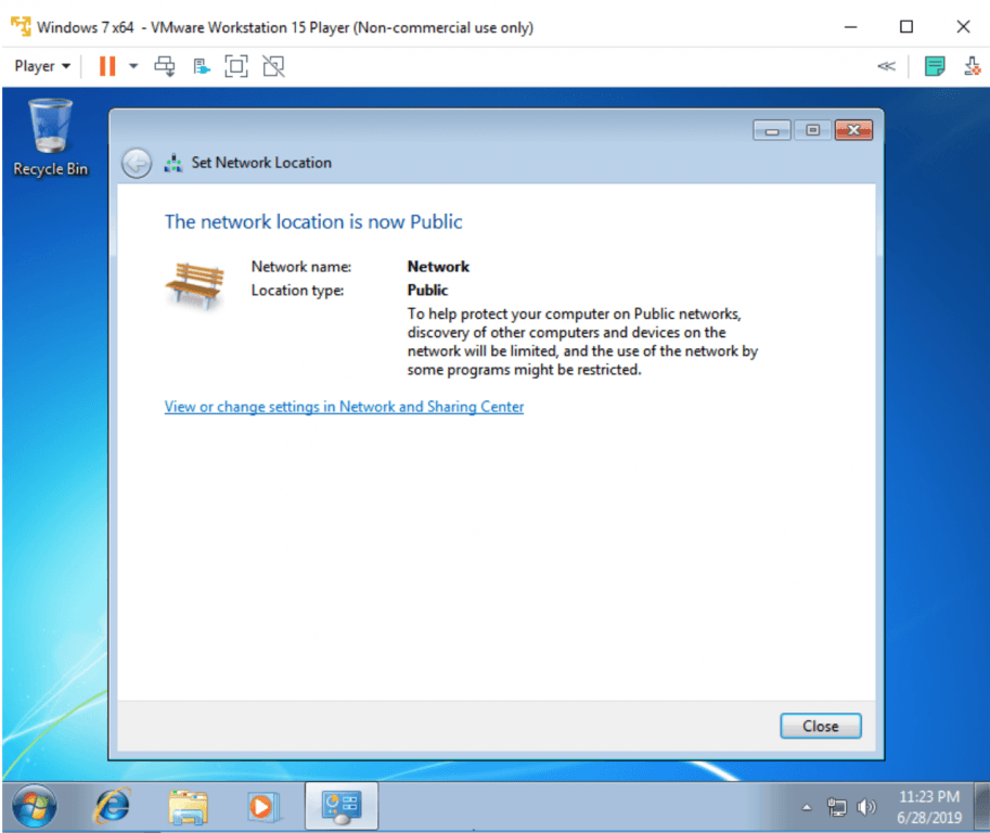 Windows 7 64-bit na VMware Player 43